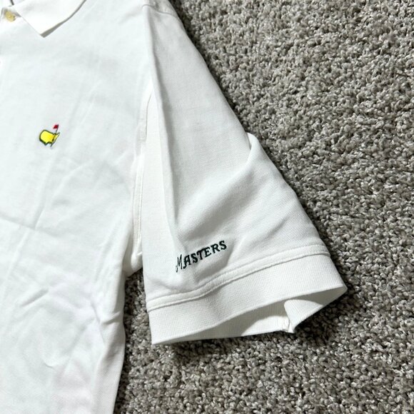 Masters Golf Polo Shirt White Embroidered Logo Mens Size XL Short Sleeve - Picture 4 of 7